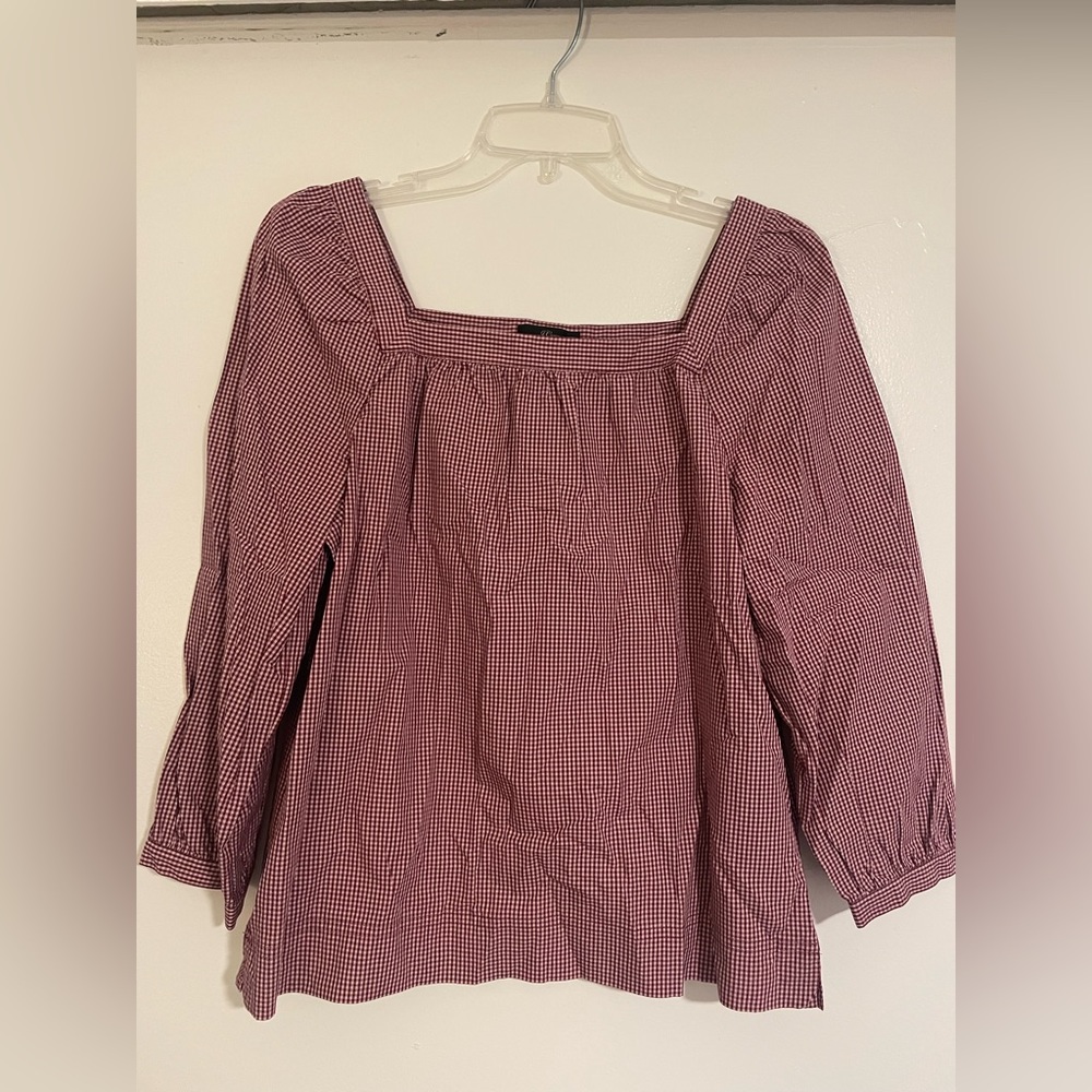 J. Crew Poplin Gingham Blouse